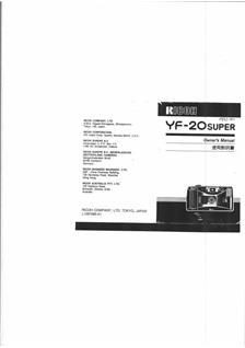 Ricoh YF 20 Super manual. Camera Instructions.